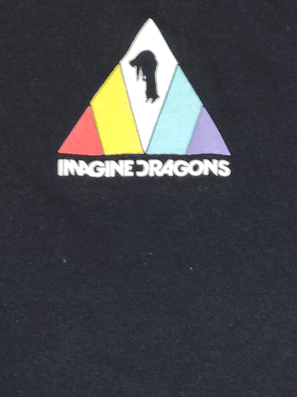 Imagine Dragons Tour Black Graphic Tee with Rainbow Triangle Logo